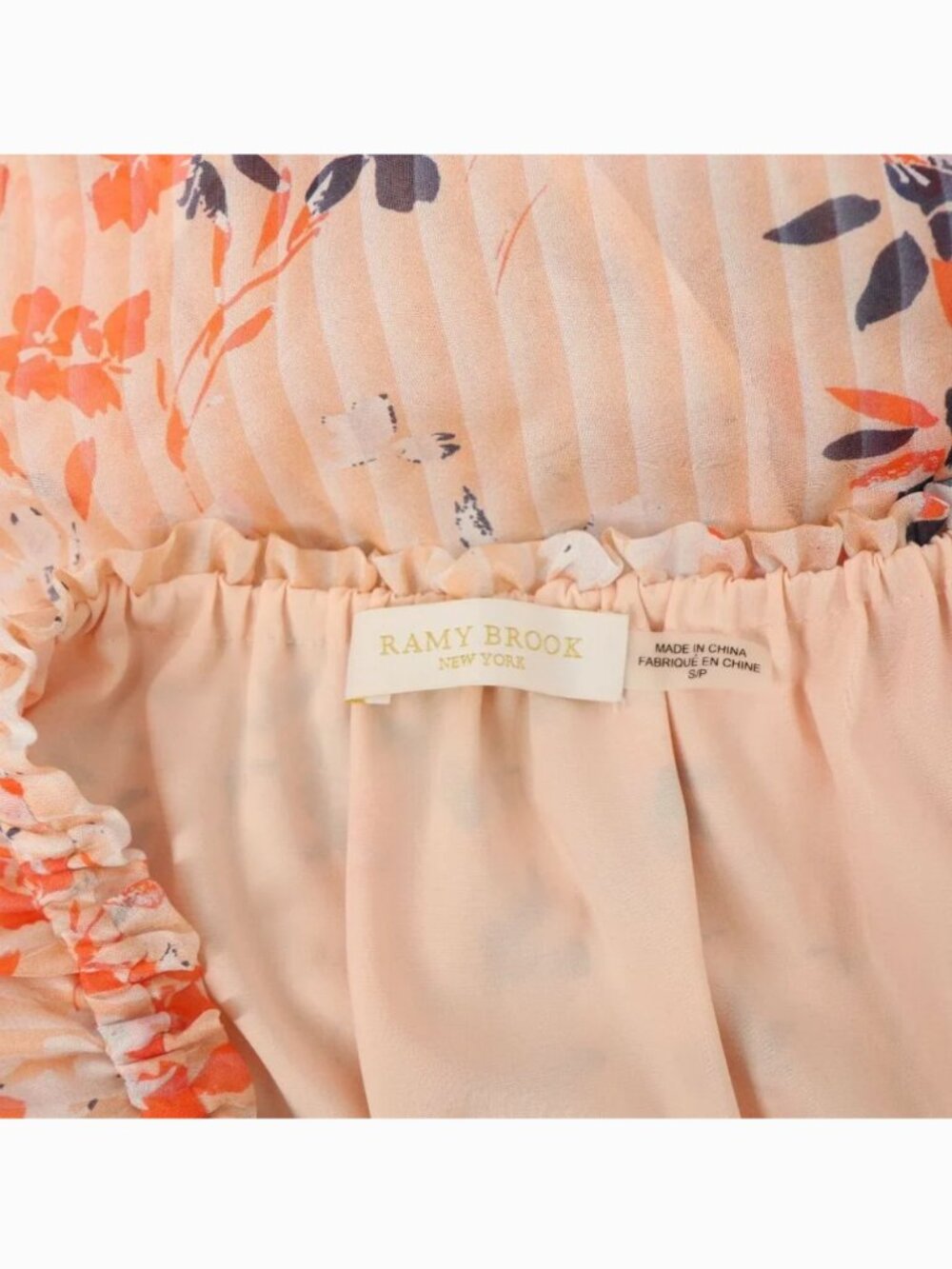 Ramy Brook Manon Dress S NWT Silk Floral Print Strapless High Low Ruffle Orange - Picture 4 of 10